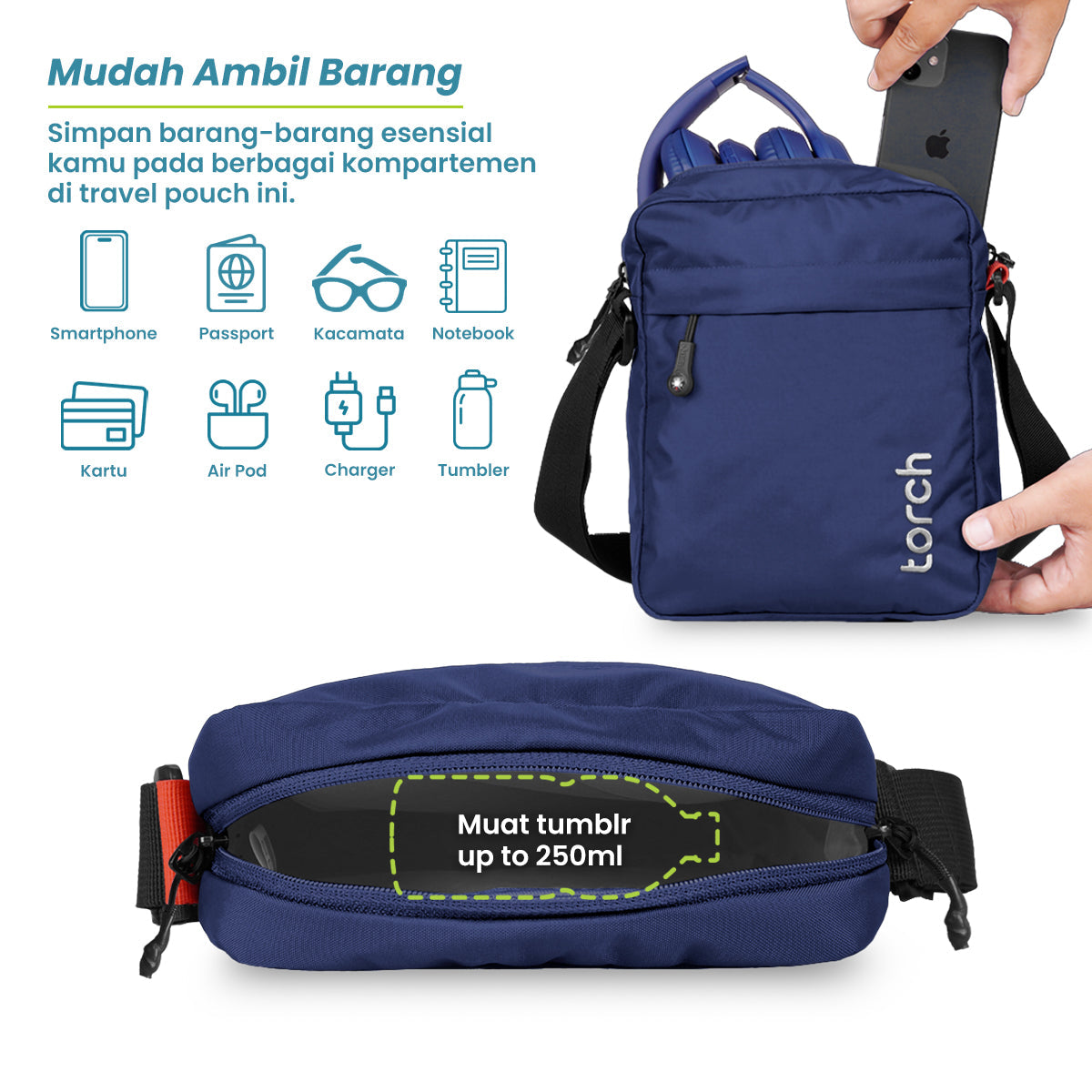 Namchon Tas Selempang Daily Torch 4L Grey
