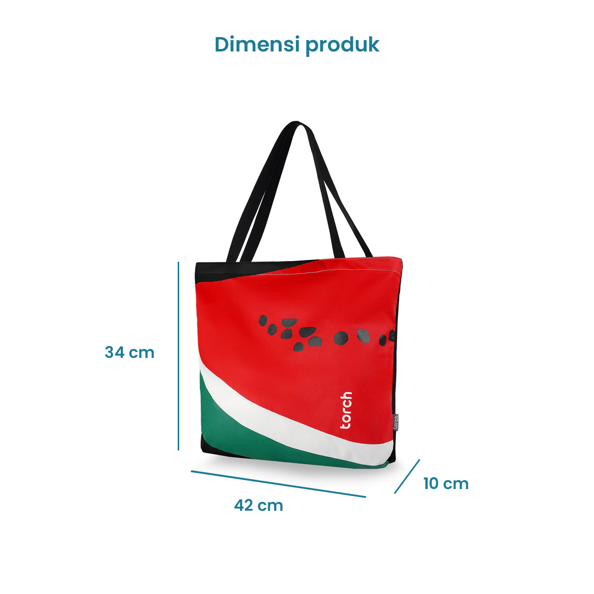 Watermelon Flag ToteBag 2.0 - Black [With Zipper]